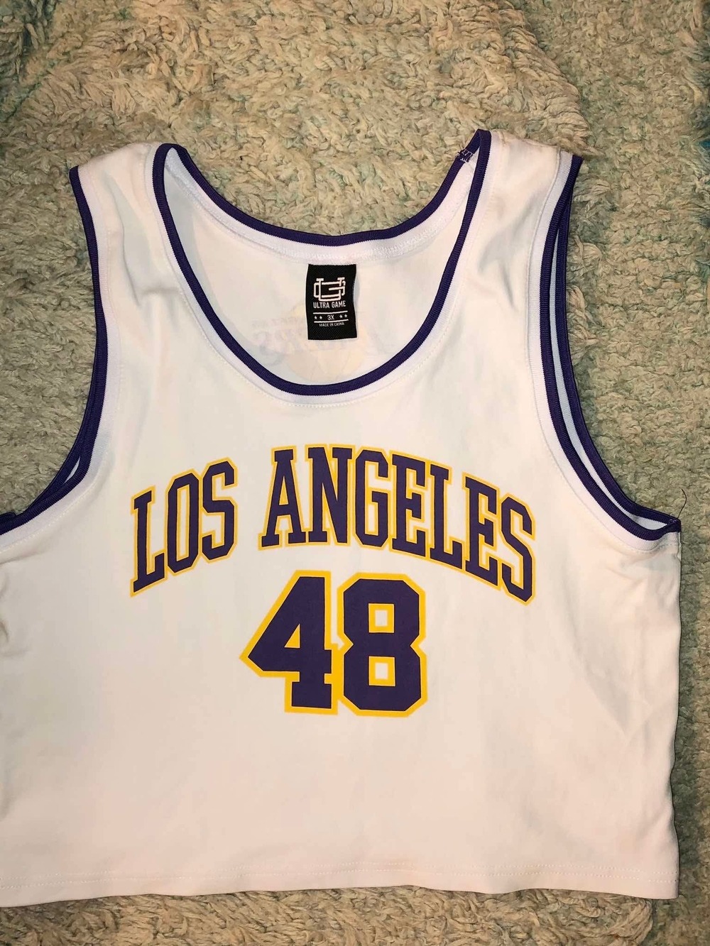 Ultra GAME Los Angeles Lakers NBA Jersey Tank Top White/Purple/Gold Size 3X #48